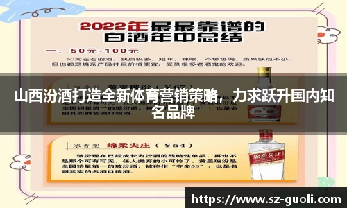 山西汾酒打造全新体育营销策略，力求跃升国内知名品牌